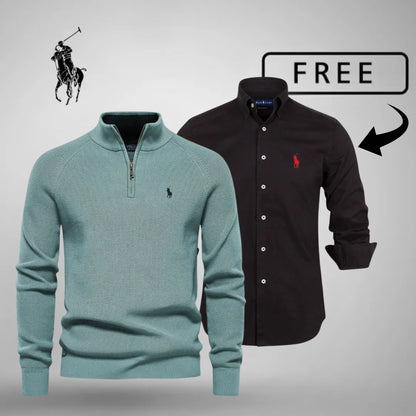 Style & Comfort Premium – Half-Zip Jumper + FREE Classic Shirt