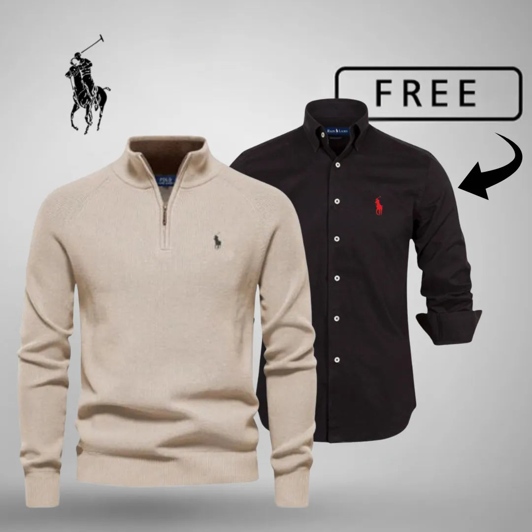 Style & Comfort Premium – Half-Zip Jumper + FREE Classic Shirt