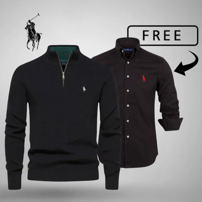 Style & Comfort Premium – Half-Zip Jumper + FREE Classic Shirt